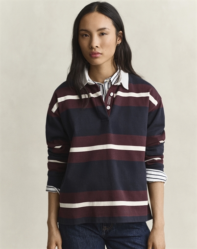 Gant - Striped Heavy Rugger Polo - Evening Blue